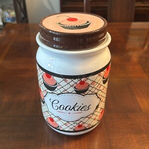 You & Me by Jessie Steele Cherry Cupcake 9" Ceramic Cookie Jar
